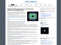 Nick Higham: Applied Mathematics, Numerical Linear Algebra and Software