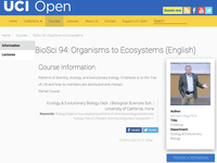 BioSci 94: Organisms to Ecosystems