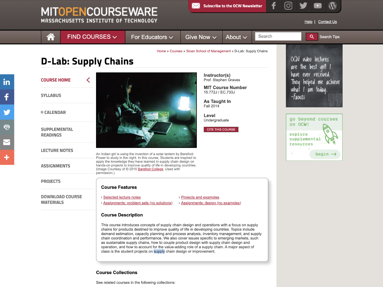 D-Lab: Supply Chains