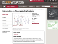 Introduction to Manufacturing Systems