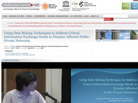 Using Data Mining Techniques to Address Critical Information Exchange Needs in Disaster Affected Public-Private Networks