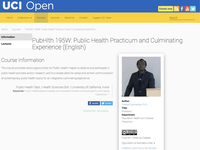 PubHlth 195W: Public Health Practicum and Culminating Experience