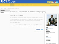 PubHlth 91: Disparities in Health Care