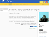 Education 151: Language and Literacy