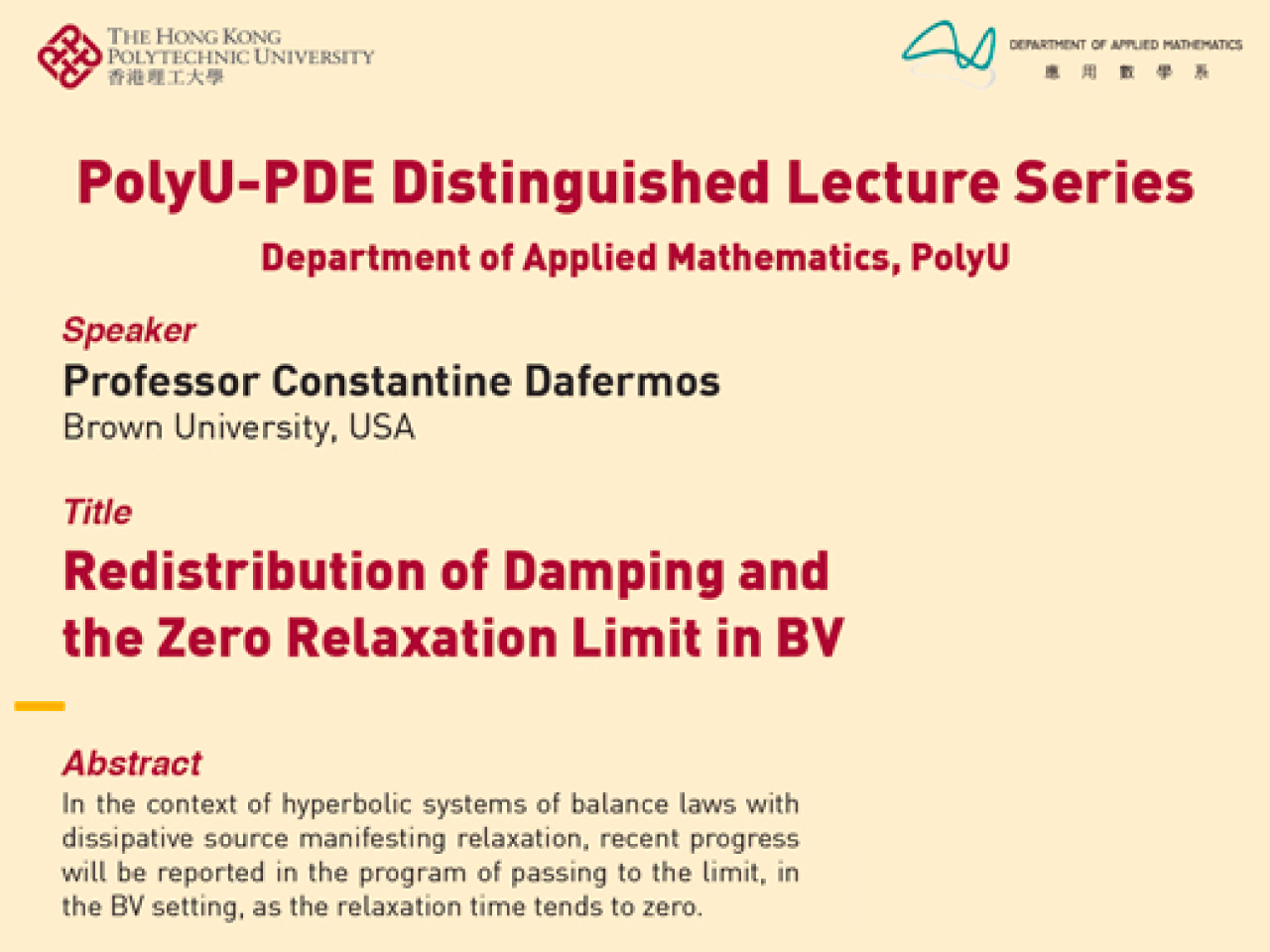 PolyU-PDE distinguished lecture series: redistribution of damping and the zero relaxation limit in BV