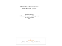 Intermediate microeconomics with Microsoft Excel