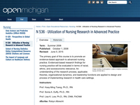 N 536 - Utilization of Nursing Research in Advanced Practice