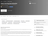 Deep Learning Specialization. Master Deep Learning, and Break into AI