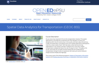 Spatial Data Analytics for Transportation
