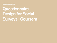 Questionnaire Design for Social Surveys