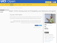 Math 131B: Introduction to Probability and Statistics