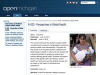 N 420 - Perspectives in Global Health