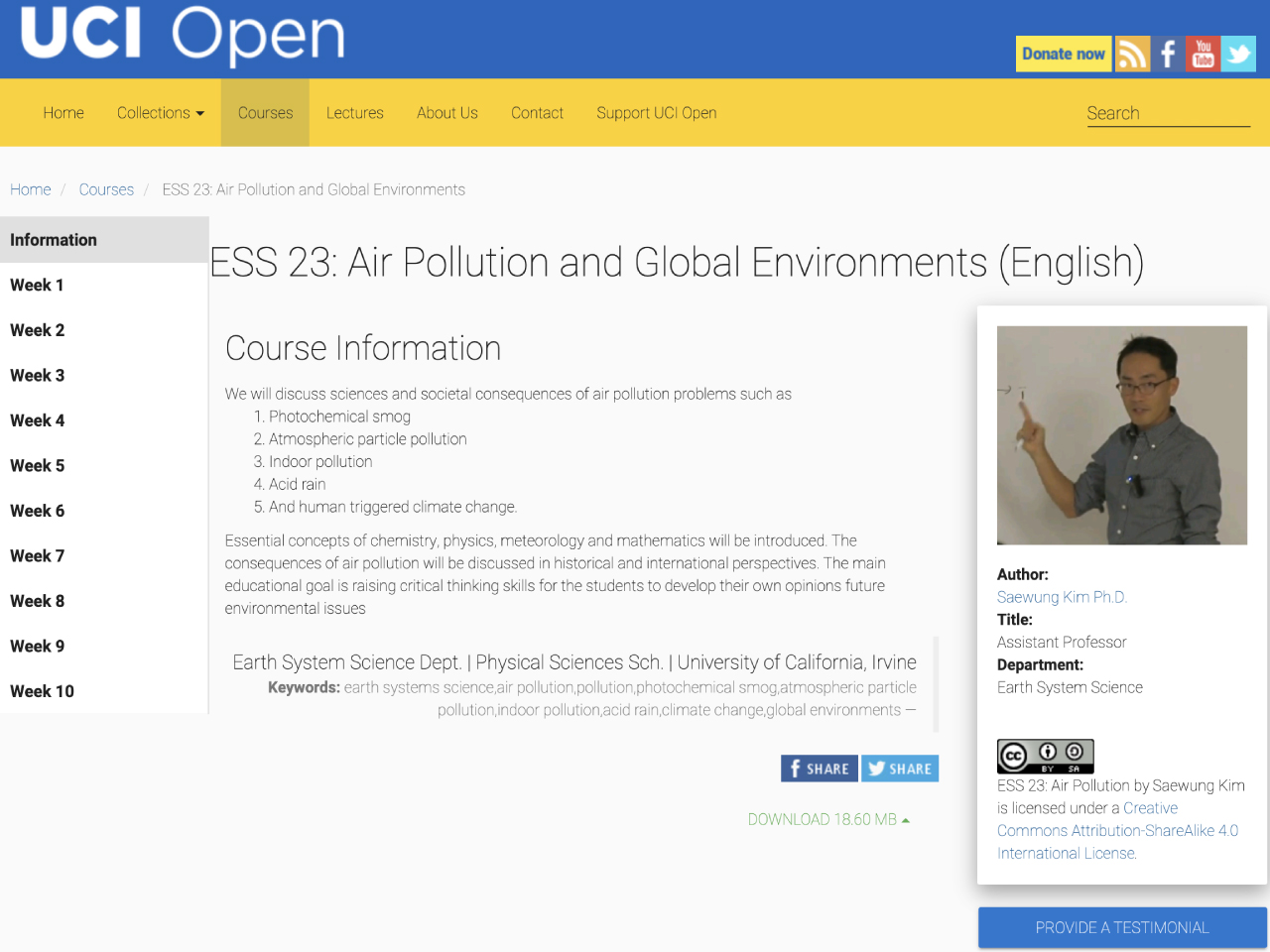 ESS 23: Air Pollution and Global Environments