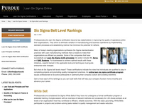 Six Sigma Belt Level Rankings - Lean Six Sigma Online Certification: Training at Purdue University
