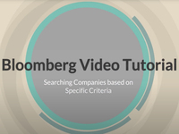 Bloomberg Video Tutorial:  Searching Companies based on Specific Criteria