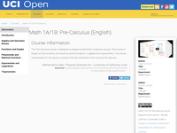 Math 1A/1B: Pre-Calculus