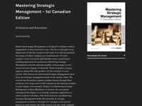 Mastering Strategic Management - 1st Canadian Edition