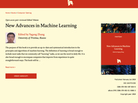 New Advances in Machine Learning