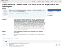 Agile Software Development: It’s Implication for AI products and Developers