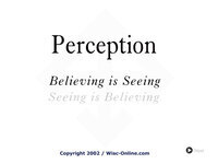 Perception- Believing Is Seeing