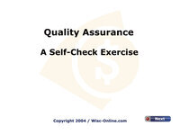 Quality Assurance: A Self-Check Exercise