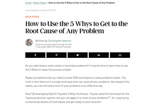 How to Use the 5 Whys to Get to the Root Cause of Any Problem