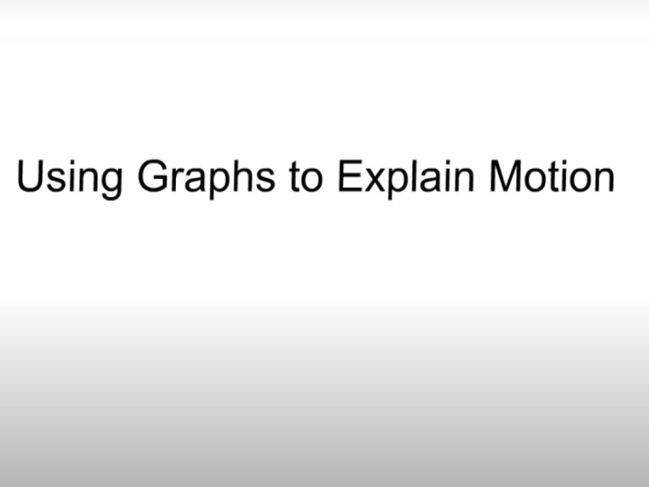 Using Graphs to Explain Motion (Screencast)