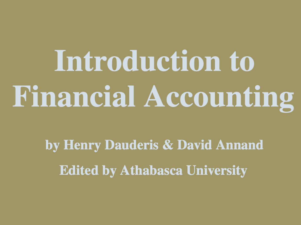 Introduction to financial accounting