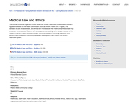 Medical Law and Ethics