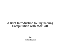 A brief introduction to engineering computation with MATLAB