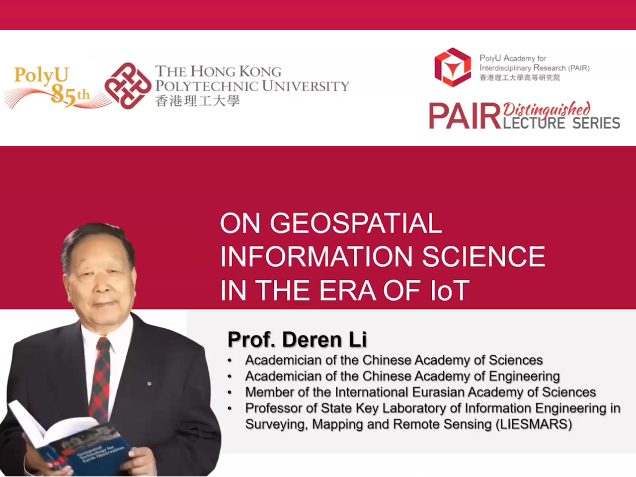 link to PAIR distinguished lecture series 3: On geospatial information science in the era of IoT