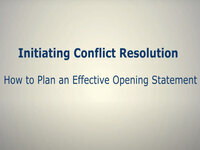 A Model for Initiating Conflict Resolution (Screencast)