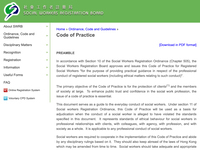 Social Workers Registration Board - Code of Practice