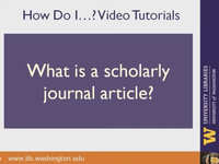 What is a scholarly journal article?