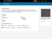MIT Open Courseware - Linear Algebra