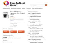 Research Methods in Psychology - 2nd Canadian Edition