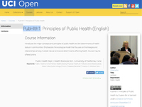 PubHlth1: Principles of Public Health