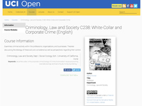 Criminology, Law and Society C238: White-Collar and Corporate Crime