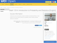 Math 131A: Introduction to Probability and Statistics