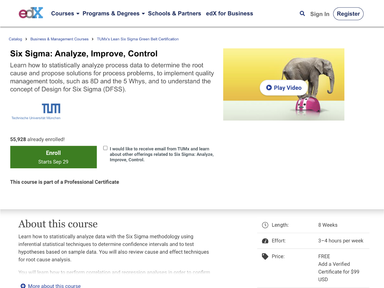 link to Six Sigma: Analyse, Improve, Control