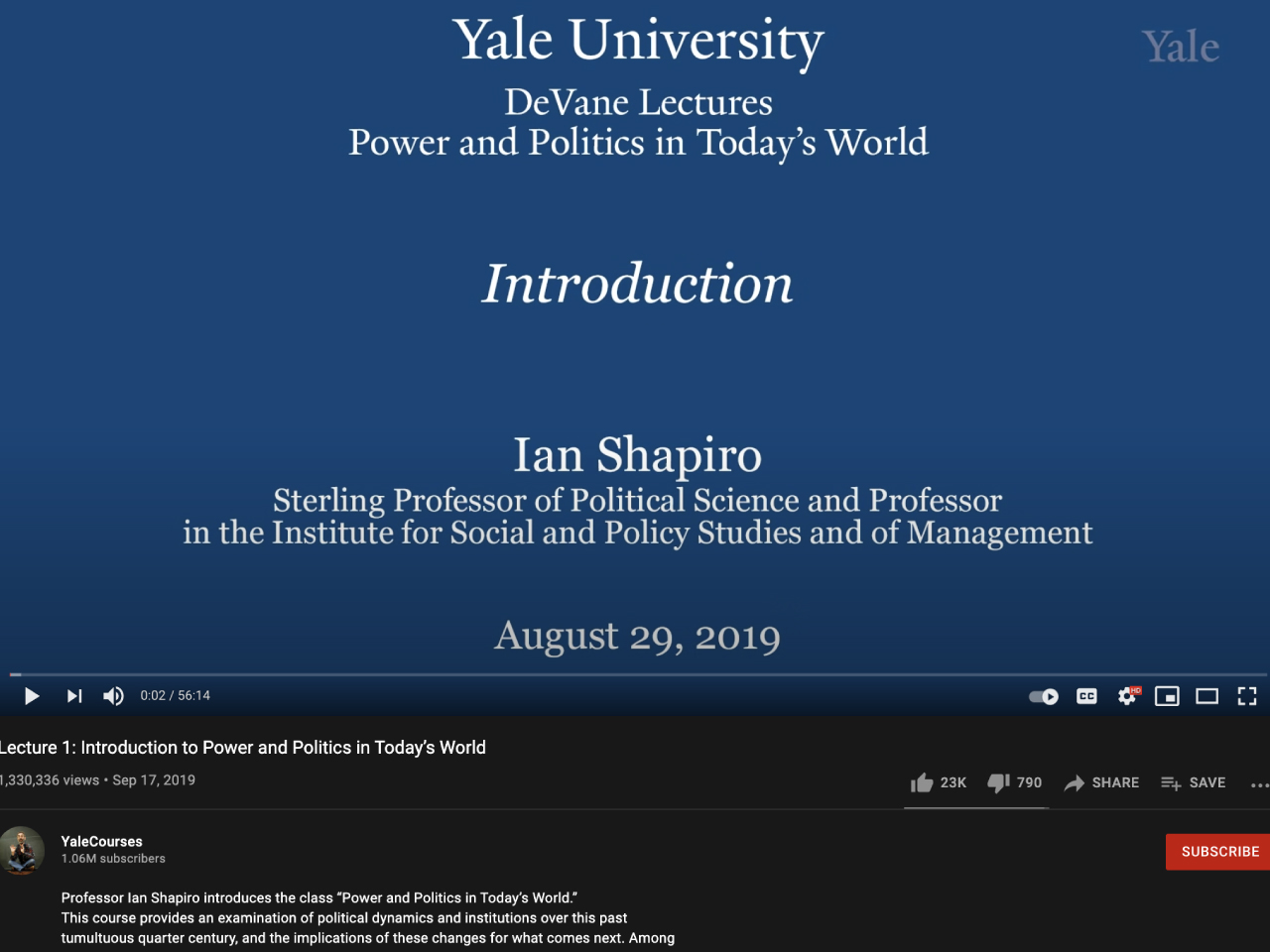 Lecture 1: Introduction to Power and Politics in Today’s World
