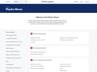 Khan Academy: Welcome to the Physics Library