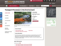 Transport Processes in the Environment