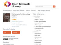 Mathematics for Elementary Teachers