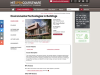 Environmental Technologies in Buildings