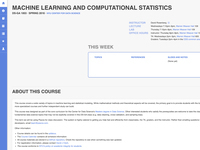 Machine Learning and Computational Statistics