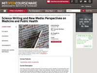 Science Writing and New Media: Perspectives on Medicine and Public Health