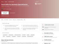 Excel Skills for Business Specialization
