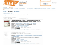 Directory of Open Access Books (DOAB) (Earth and Environmental Sciences)