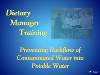 Dietary Manager Training: Preventing Backflow of Contaminated Water into Potable Water